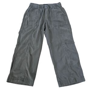 Banana Republic Olive Cargo Capri Pants Elastic Waist Relaxed Size: S Petite